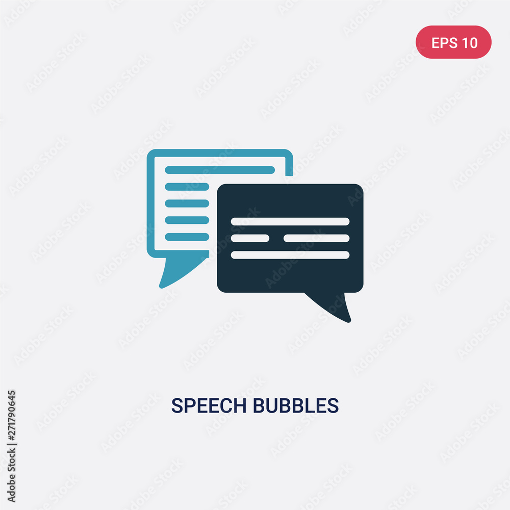 Poster two color speech bubbles vector icon from search engine optimization concept. isolated blue speech b