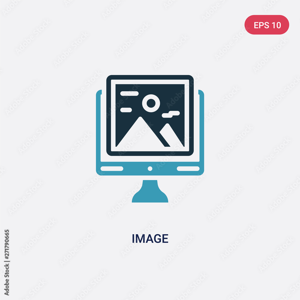 Poster two color image vector icon from search engine optimization concept. isolated blue image vector sign