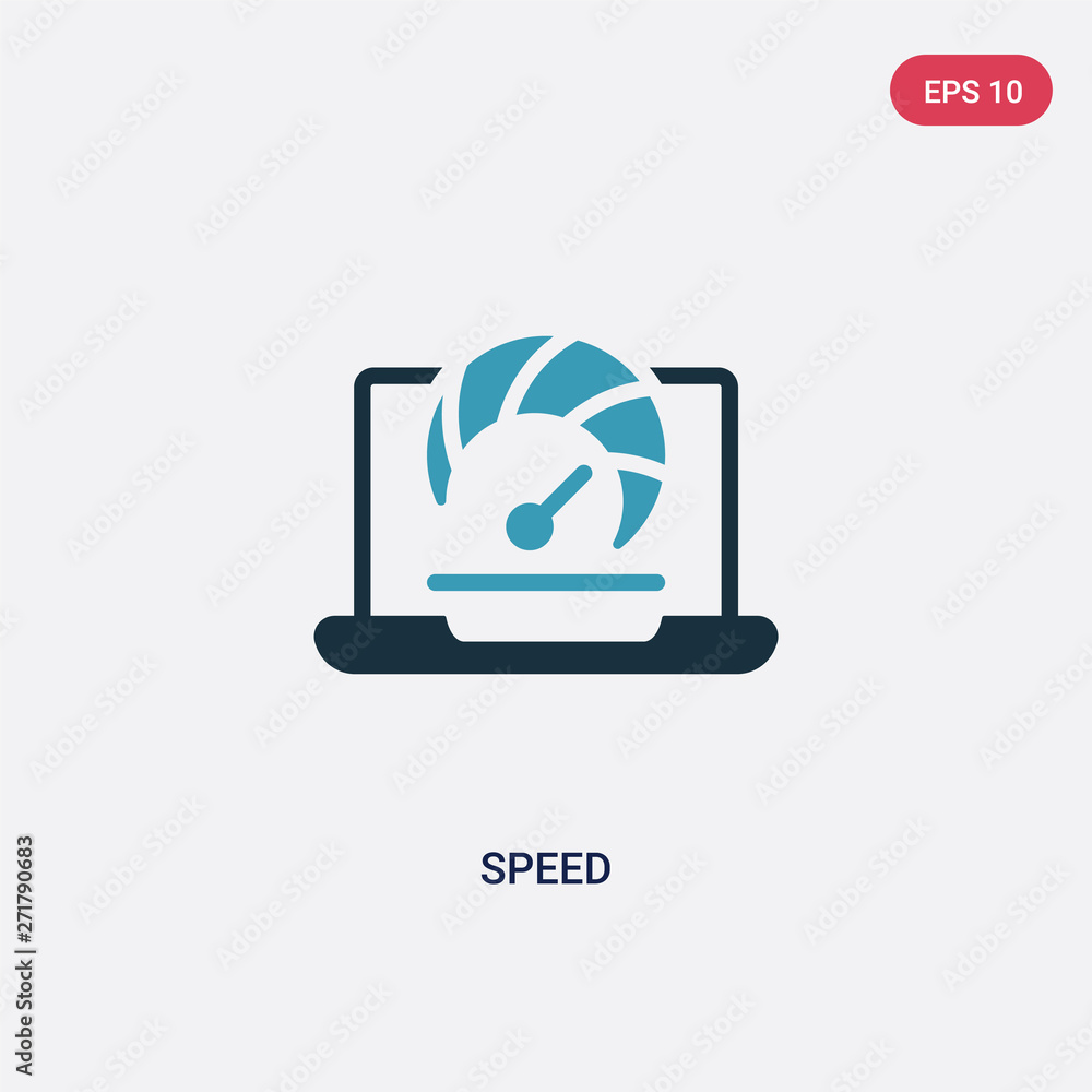 Poster two color speed vector icon from seo & web concept. isolated blue speed vector sign symbol can be us