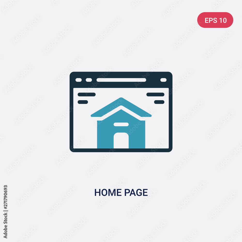 Canvas Prints two color home page vector icon from seo & web concept. isolated blue home page vector sign symbol c