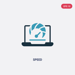 two color speed vector icon from seo & web concept. isolated blue speed vector sign symbol can be use for web, mobile and logo. eps 10