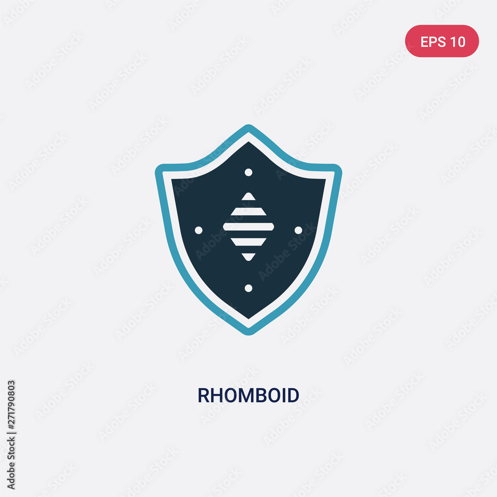 Poster two color rhomboid vector icon from security concept. isolated blue rhomboid vector sign symbol can 