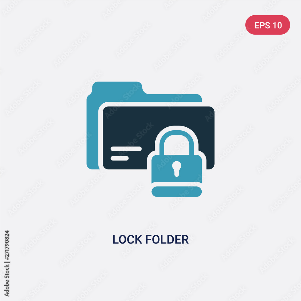Poster two color lock folder vector icon from security concept. isolated blue lock folder vector sign symbo