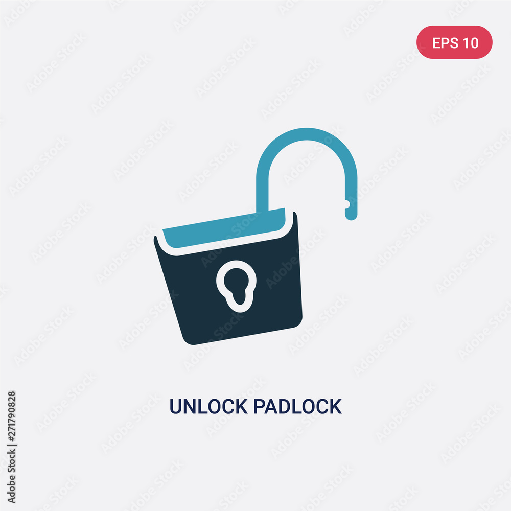 Aufkleber two color unlock padlock vector icon from security concept. isolated blue unlock padlock vector sign