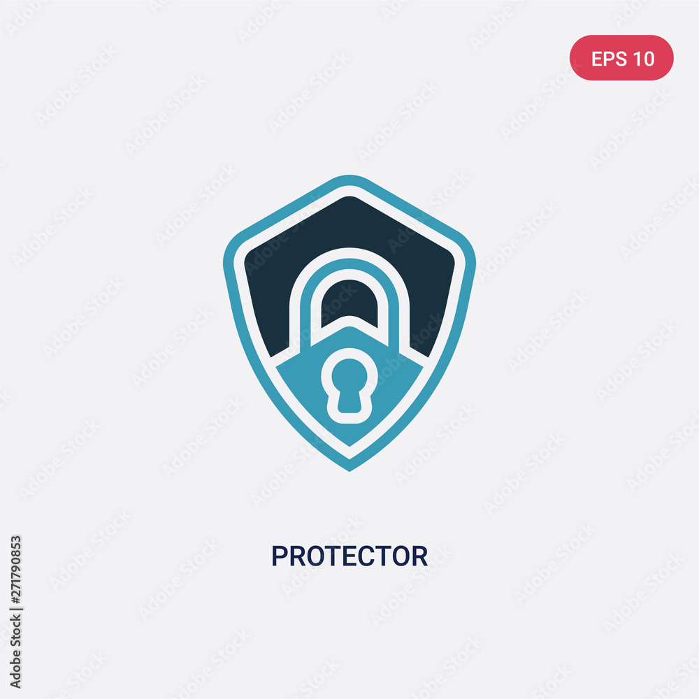 Poster two color protector vector icon from security concept. isolated blue protector vector sign symbol ca