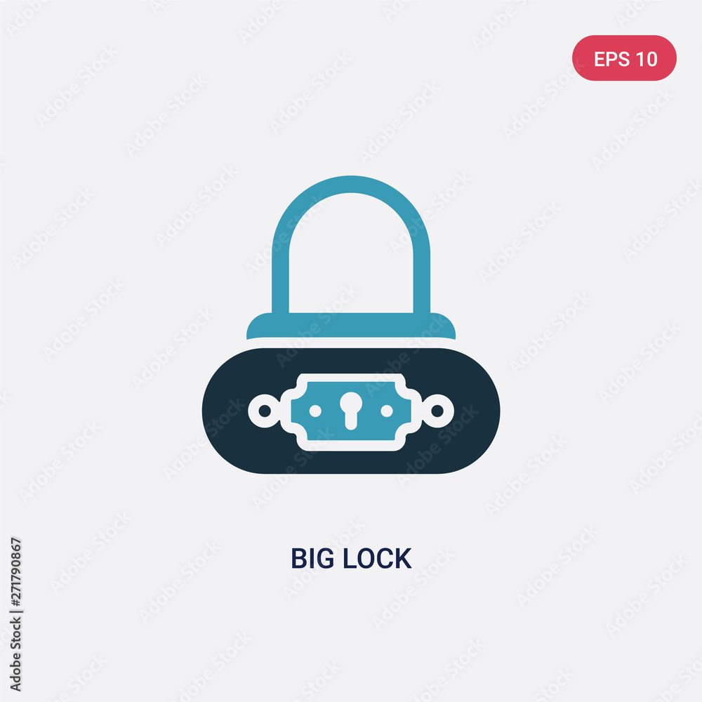 Poster two color big lock vector icon from security concept. isolated blue big lock vector sign symbol can 