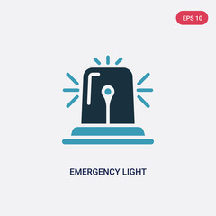 two color emergency light vector icon from security concept. isolated blue emergency light vector sign symbol can be use for web, mobile and logo. eps 10