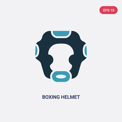 two color boxing helmet vector icon from security concept. isolated blue boxing helmet vector sign symbol can be use for web, mobile and logo. eps 10