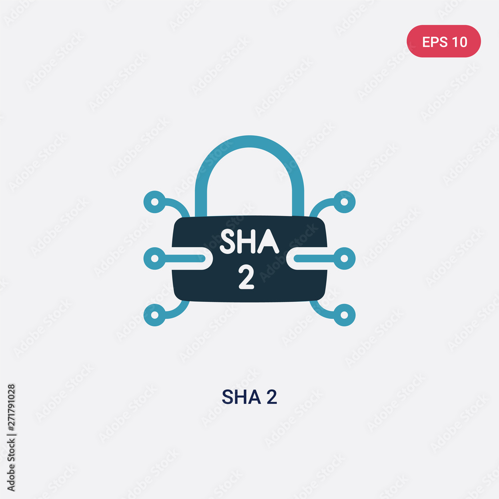 Poster two color sha 2 vector icon from security concept. isolated blue sha 2 vector sign symbol can be use