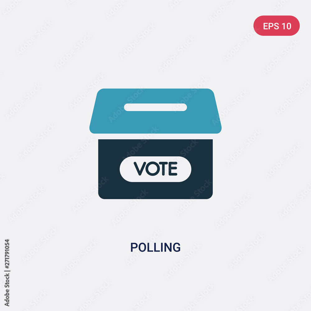 Poster two color polling vector icon from seo and web concept. isolated blue polling vector sign symbol can