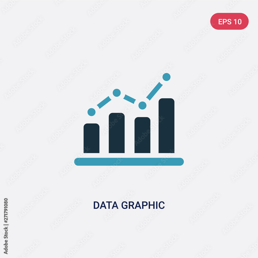 Poster two color data graphic vector icon from seo and web concept. isolated blue data graphic vector sign 
