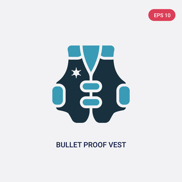 two color bullet proof vest vector icon from security concept. isolated blue bullet proof vest vector sign symbol can be use for web, mobile and logo. eps 10