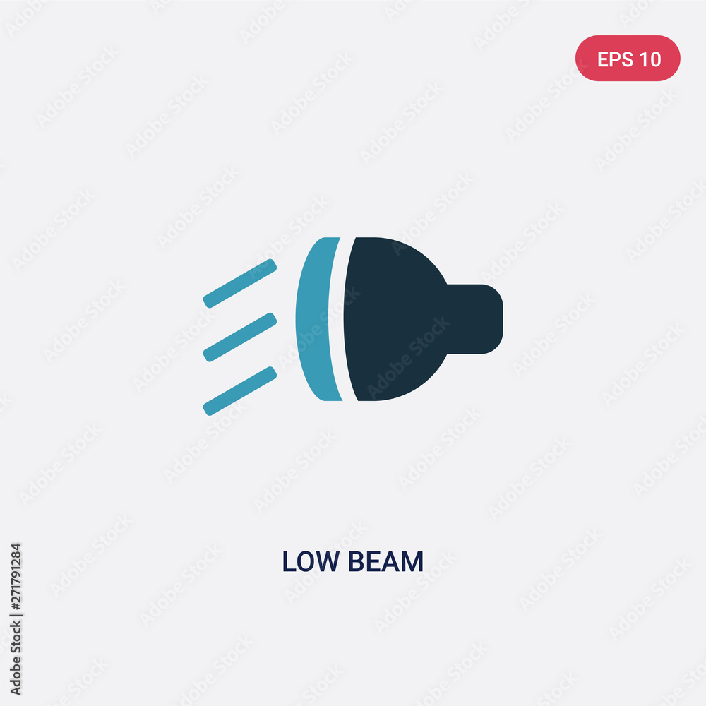 Poster two color low beam vector icon from shapes concept. isolated blue low beam vector sign symbol can be