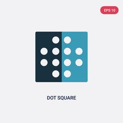 two color dot square vector icon from shapes concept. isolated blue dot square vector sign symbol can be use for web, mobile and logo. eps 10