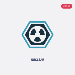 two color nuclear vector icon from signs concept. isolated blue nuclear vector sign symbol can be use for web, mobile and logo. eps 10