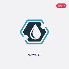 two color no water vector icon from signs concept. isolated blue no water vector sign symbol can be use for web, mobile and logo. eps 10