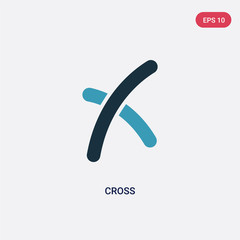two color cross vector icon from signs concept. isolated blue cross vector sign symbol can be use for web, mobile and logo. eps 10