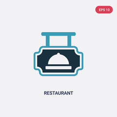 two color restaurant vector icon from signs concept. isolated blue restaurant vector sign symbol can be use for web, mobile and logo. eps 10
