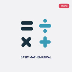 Fototapeta premium two color basic mathematical vector icon from signs concept. isolated blue basic mathematical vector sign symbol can be use for web, mobile and logo. eps 10