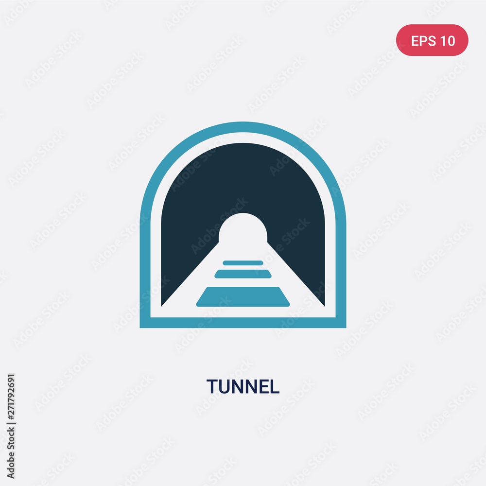 Aufkleber two color tunnel vector icon from signs concept. isolated blue tunnel vector sign symbol can be use 