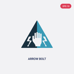 two color arrow bolt vector icon from signs concept. isolated blue arrow bolt vector sign symbol can be use for web, mobile and logo. eps 10