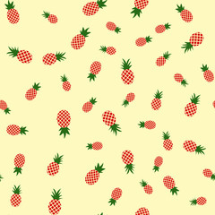 Vector seamless pattern with pineapples. Tropical Summer fruit 