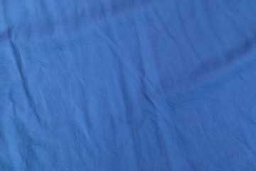 background texture of blue Wrinkle cloth shirt