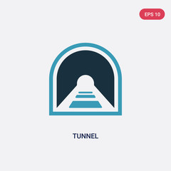 two color tunnel vector icon from signs concept. isolated blue tunnel vector sign symbol can be use for web, mobile and logo. eps 10