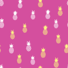 Vector seamless pattern with pineapples. Tropical Summer fruit 