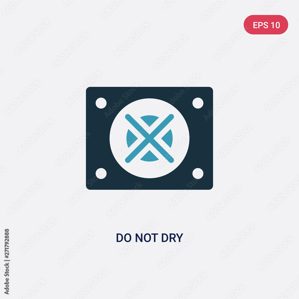 Poster two color do not dry vector icon from signs concept. isolated blue do not dry vector sign symbol can