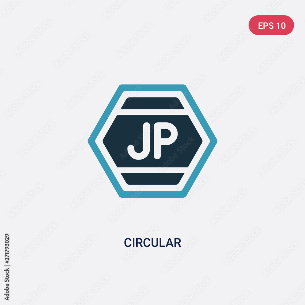 Poster two color circular vector icon from signs concept. isolated blue circular vector sign symbol can be 