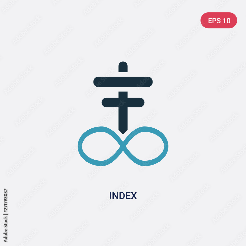 Poster two color index vector icon from signs concept. isolated blue index vector sign symbol can be use fo