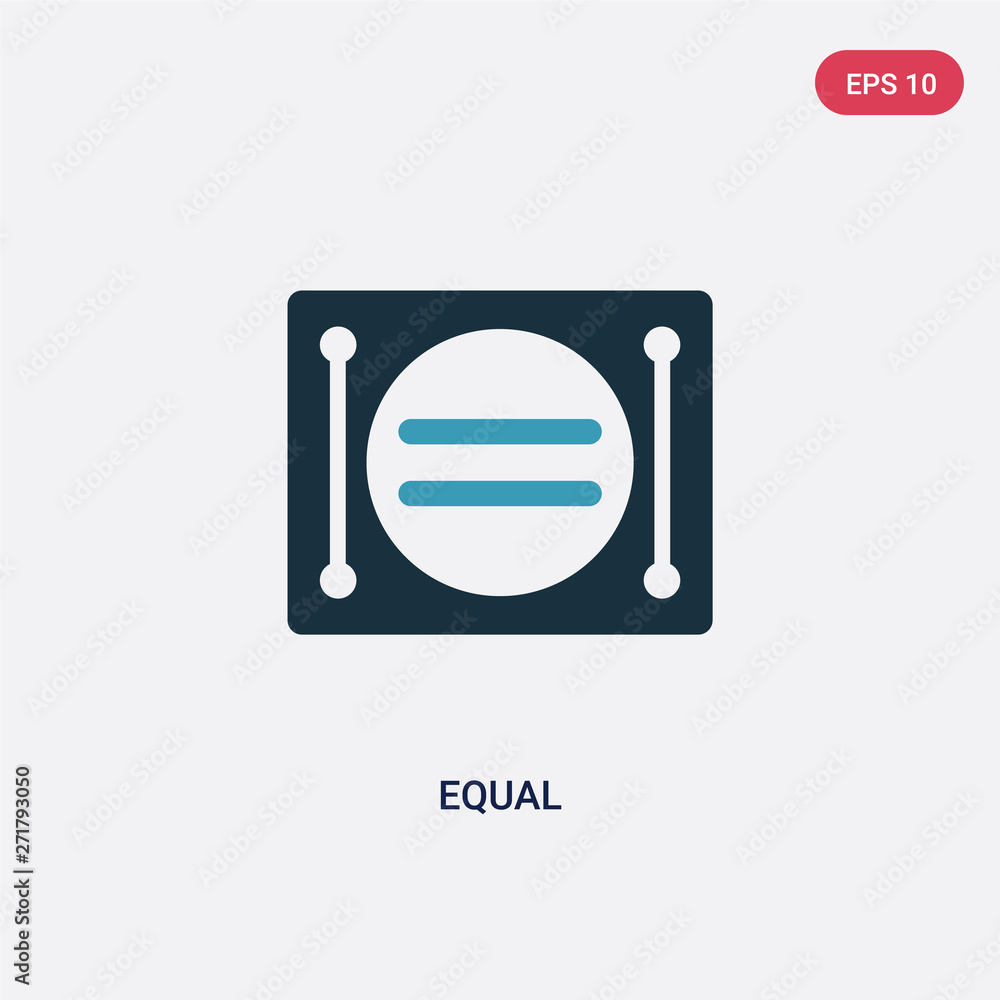 Aufkleber two color equal vector icon from signs concept. isolated blue equal vector sign symbol can be use fo
