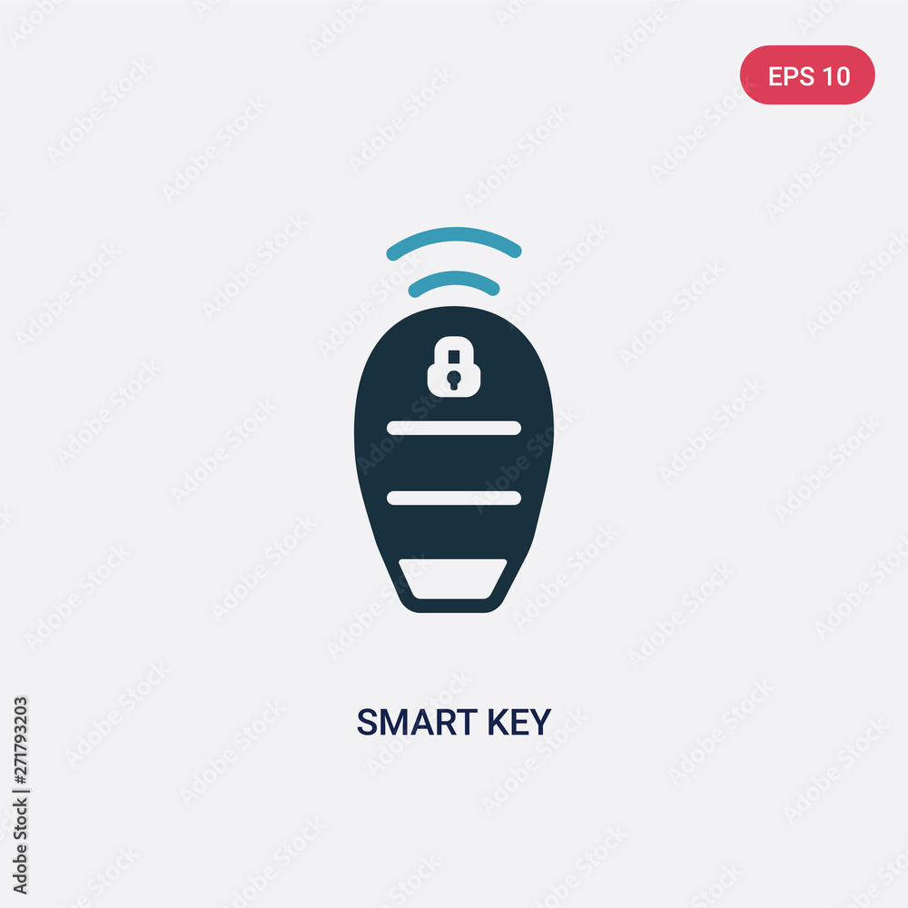 Aufkleber two color smart key vector icon from smart house concept. isolated blue smart key vector sign symbol