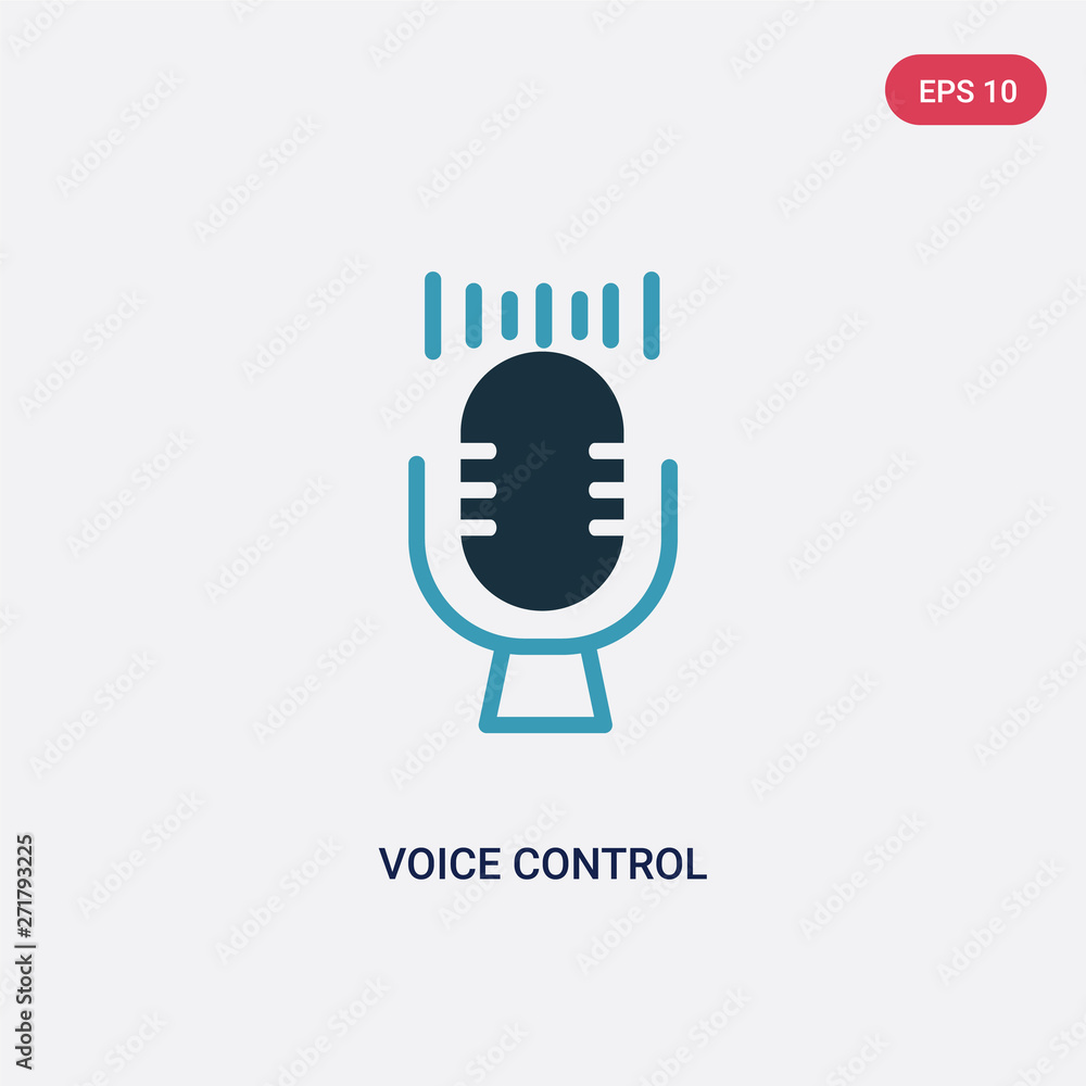 Poster two color voice control vector icon from smart house concept. isolated blue voice control vector sig