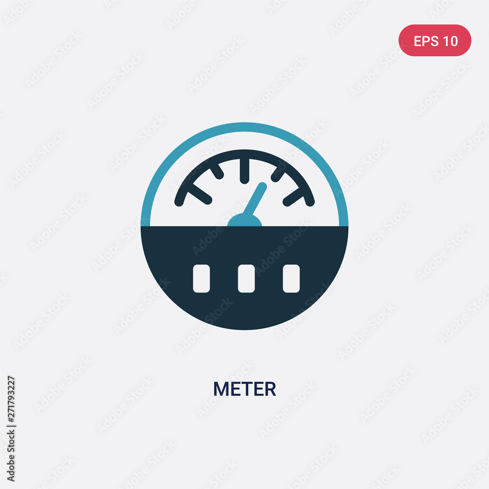 Poster two color meter vector icon from smart house concept. isolated blue meter vector sign symbol can be 