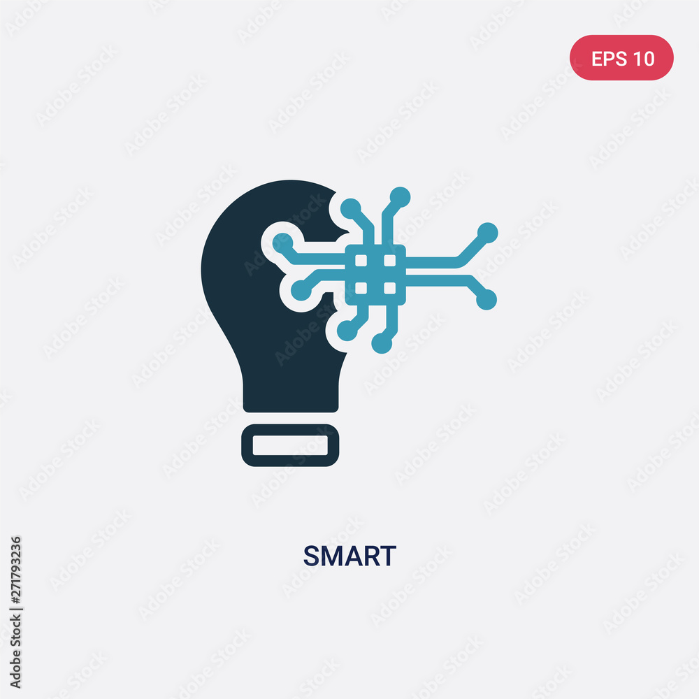 Poster two color smart vector icon from smart house concept. isolated blue smart vector sign symbol can be 