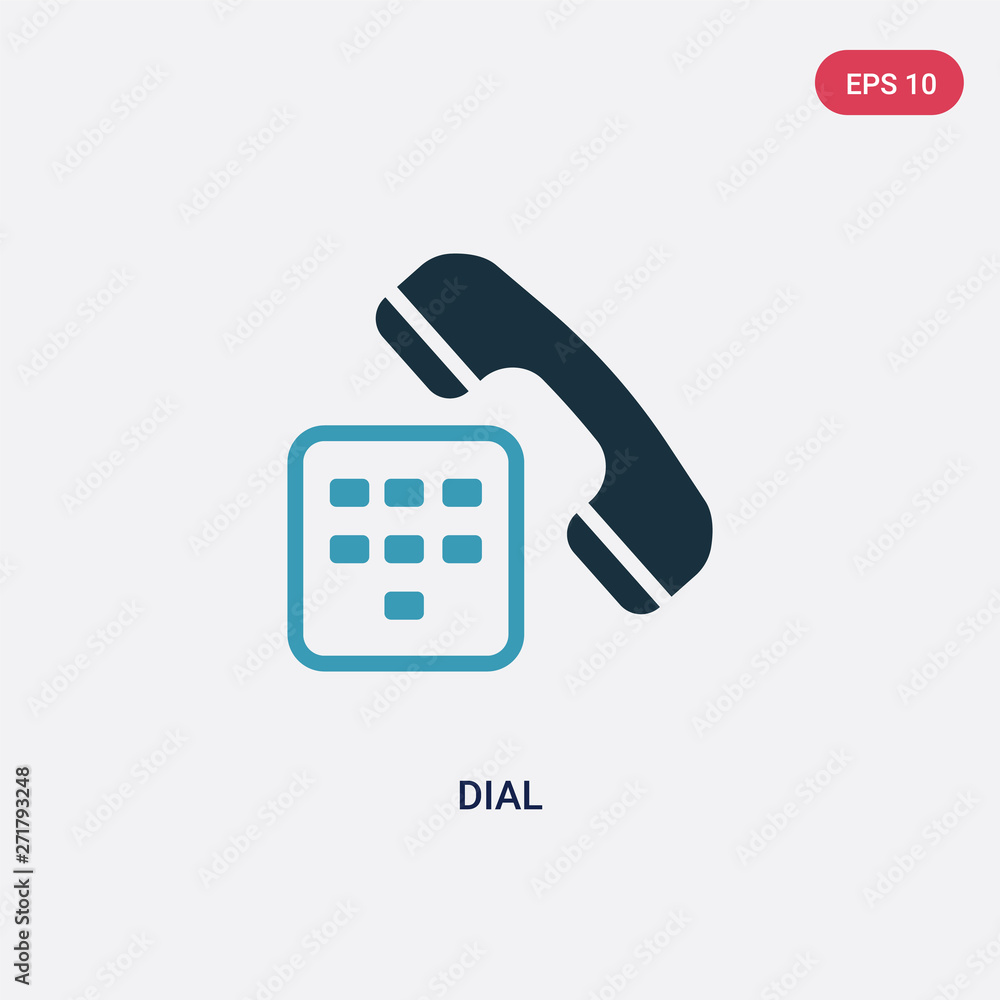 Poster two color dial vector icon from smart house concept. isolated blue dial vector sign symbol can be us