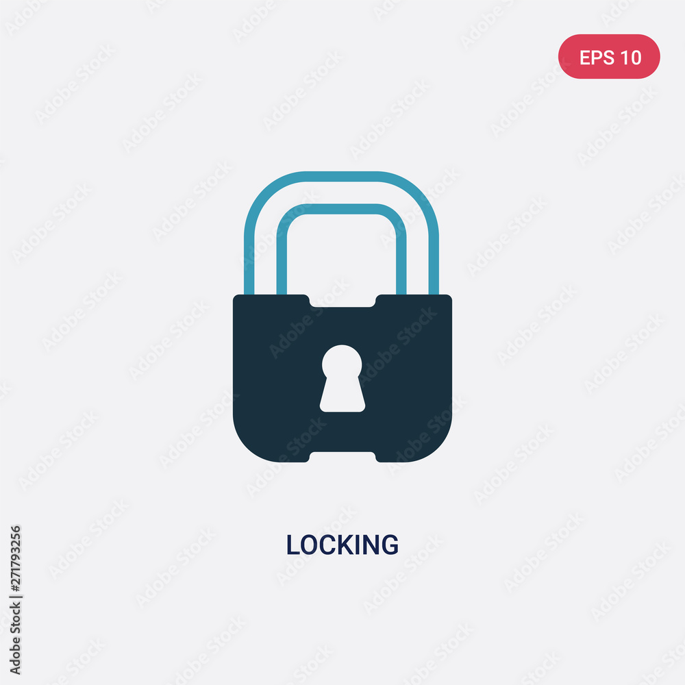 Poster two color locking vector icon from smart house concept. isolated blue locking vector sign symbol can