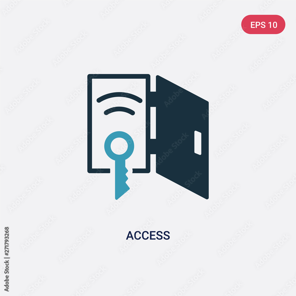 Poster two color access vector icon from smart house concept. isolated blue access vector sign symbol can b