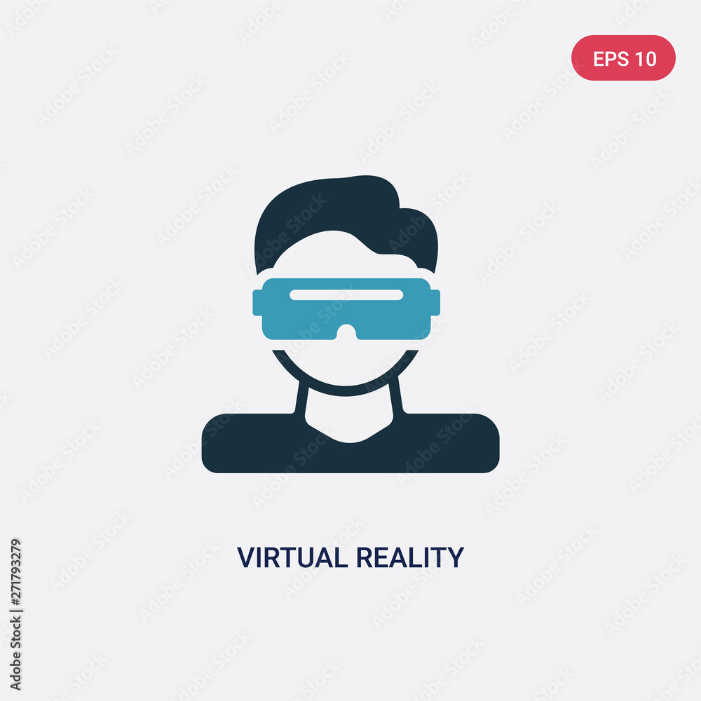 Poster two color virtual reality vector icon from smart house concept. isolated blue virtual reality vector