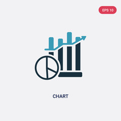 two color chart vector icon from smart house concept. isolated blue chart vector sign symbol can be use for web, mobile and logo. eps 10