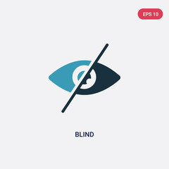 two color blind vector icon from smart house concept. isolated blue blind vector sign symbol can be use for web, mobile and logo. eps 10