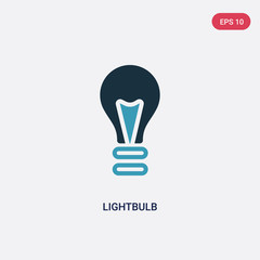 two color lightbulb vector icon from smart house concept. isolated blue lightbulb vector sign symbol can be use for web, mobile and logo. eps 10