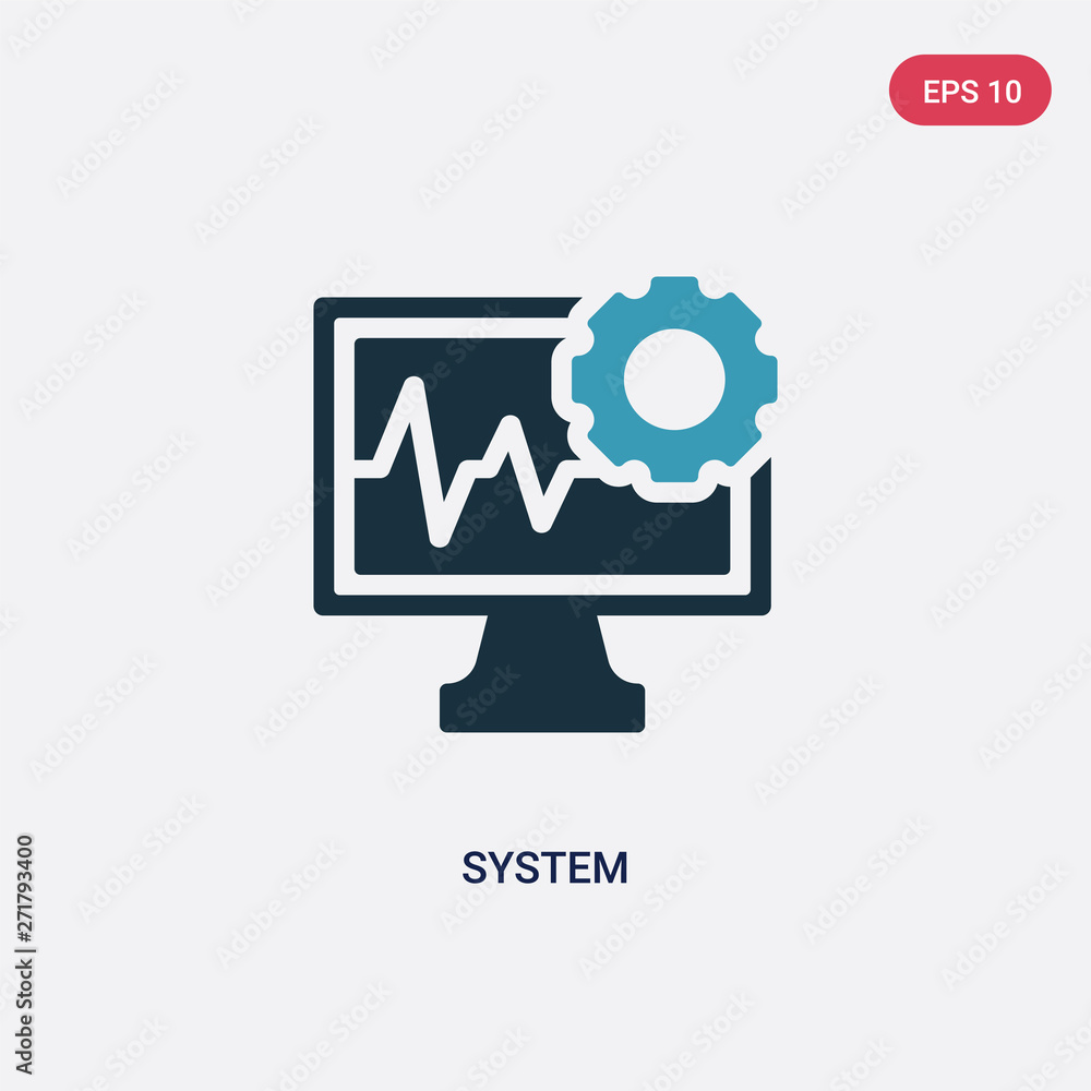Poster two color system vector icon from social media concept. isolated blue system vector sign symbol can 