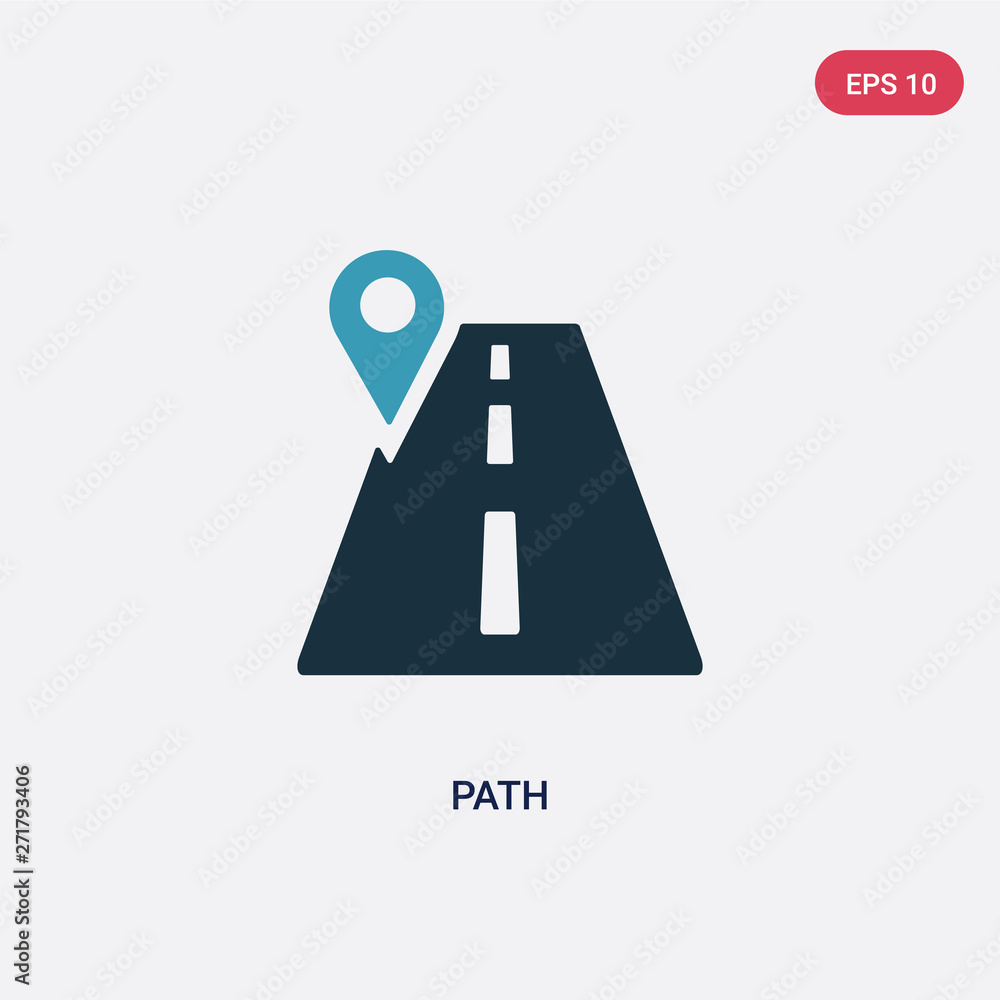 Poster two color path vector icon from social media concept. isolated blue path vector sign symbol can be u