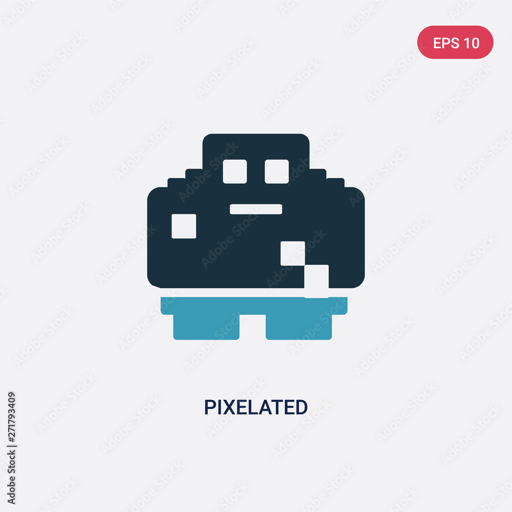 Poster two color pixelated vector icon from social media concept. isolated blue pixelated vector sign symbo