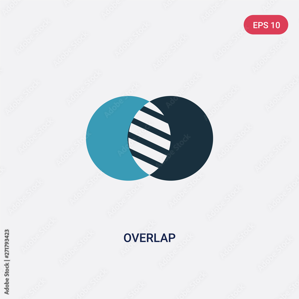 Poster two color overlap vector icon from social concept. isolated blue overlap vector sign symbol can be u