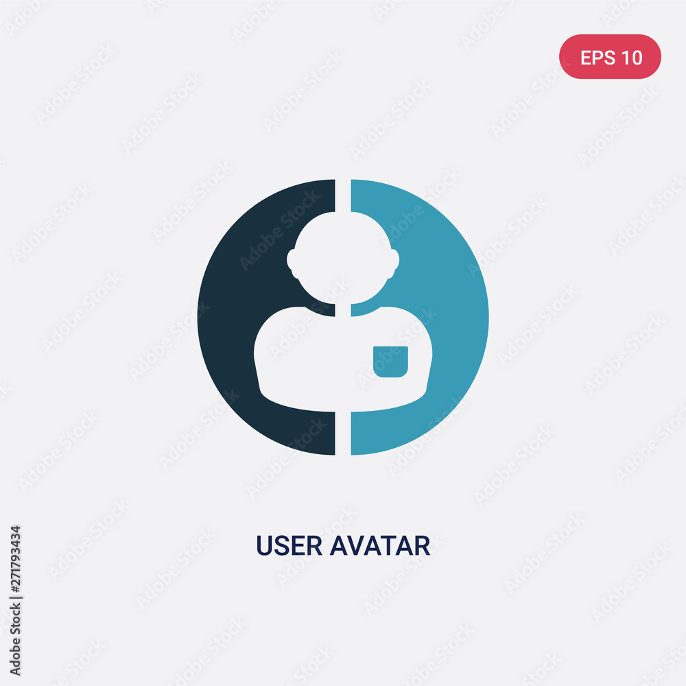 Poster two color user avatar vector icon from social concept. isolated blue user avatar vector sign symbol 