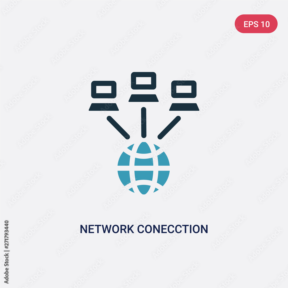Aufkleber two color network conecction vector icon from social concept. isolated blue network conecction vecto
